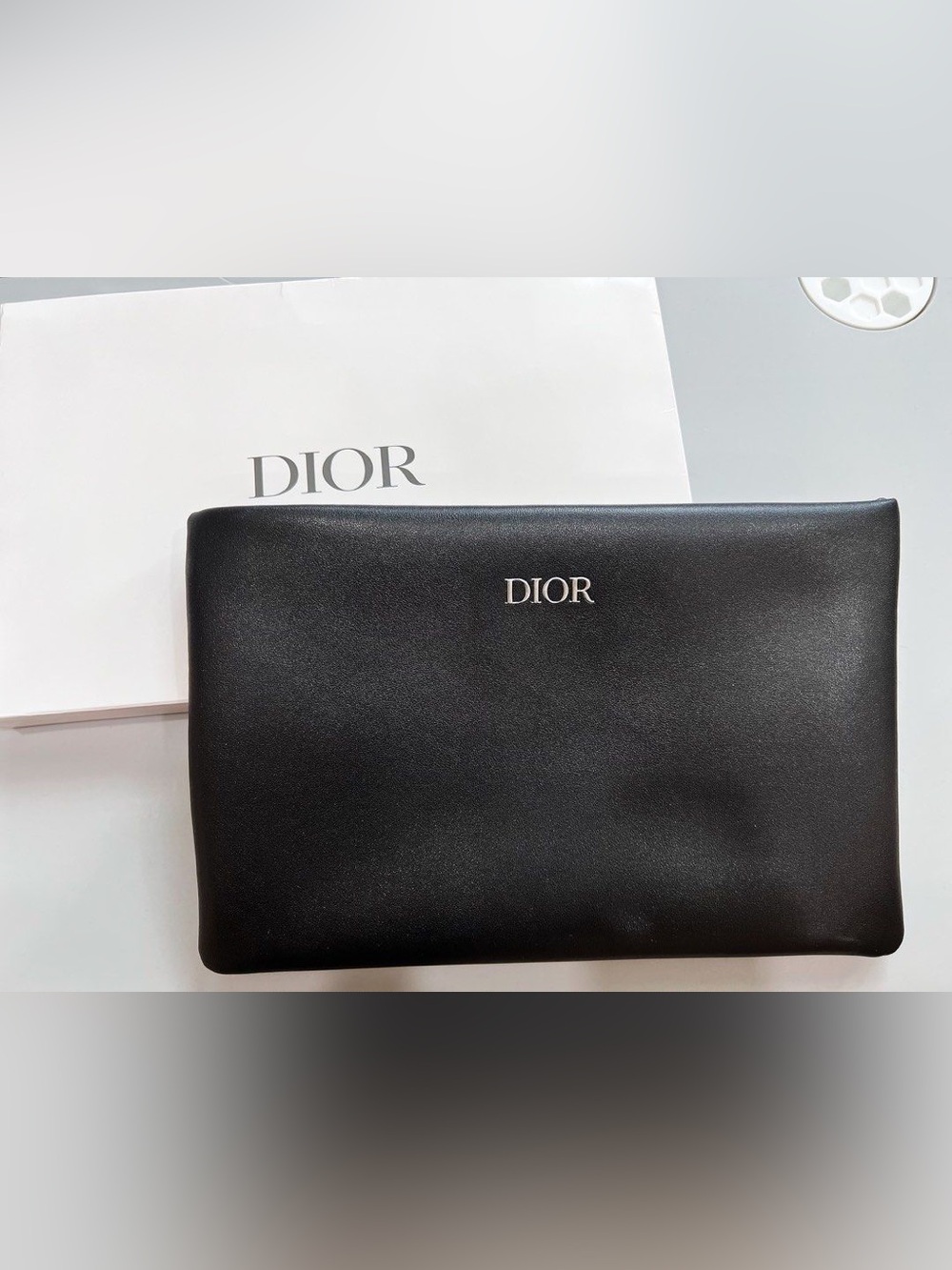 DIOR Beauty Black Leather Zip Pouch
